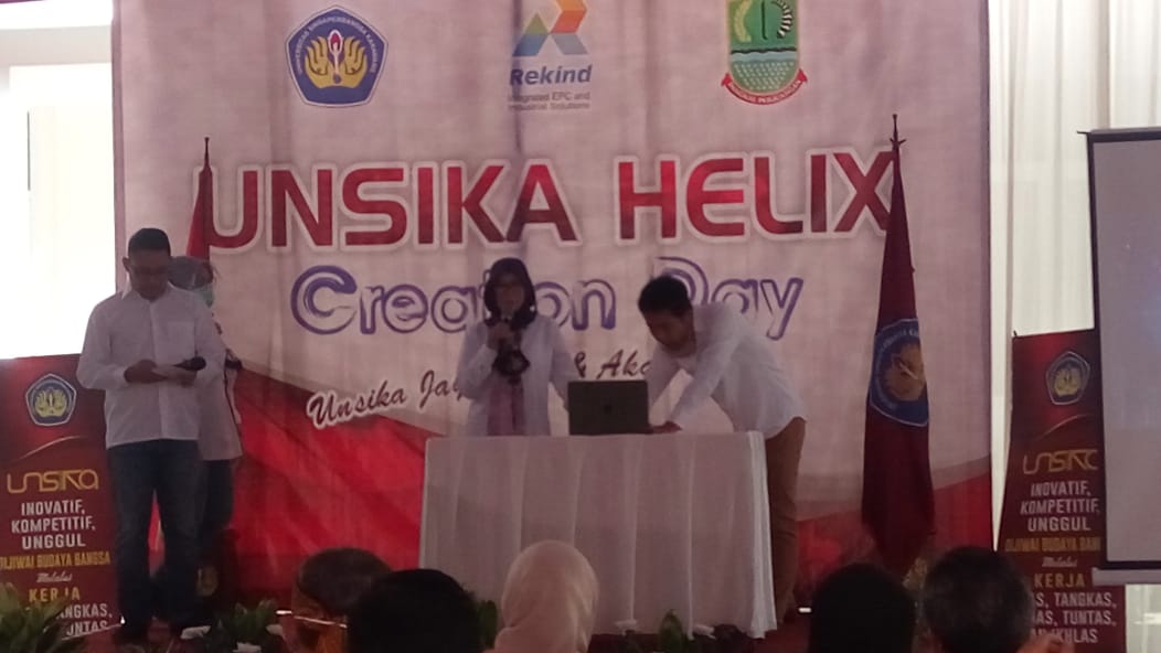 Unsika  Launching Program Helik Creation Day diresmikan oleh ketua rektor Prof. Dr. Sri Mulayani Ak Sabtu, (18/7/20) siang.